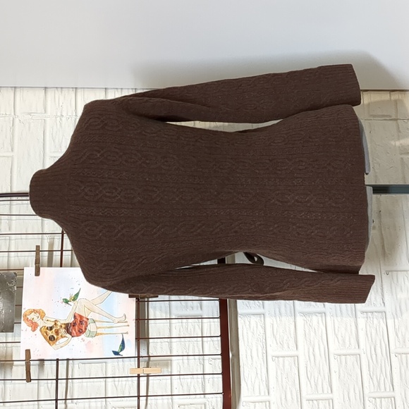 Marconi Cashmere wrap sweater, brown, Small or XS - Picture 3 of 7